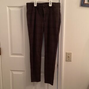 Seven7 Skinny Stretch Plaid Pants With Back Pockets Sz 10
